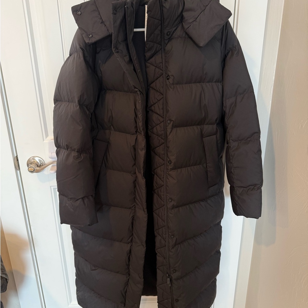 lululemon athletica Black Long Puffer Coat with Hood